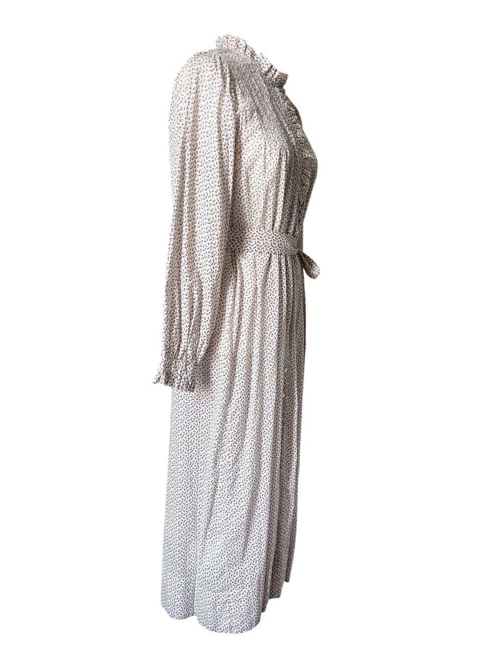 DOEN Stanton Berry Bisou Floral Cotton Button Down Belted Midi Dress Small - Picture 5 of 13